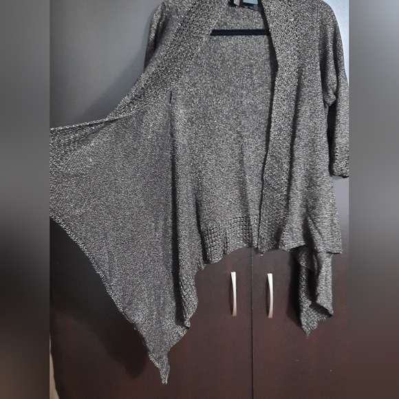 Y2K Jana Metallic Knit Waterfall Open Cardigan - Picture 5 of 13